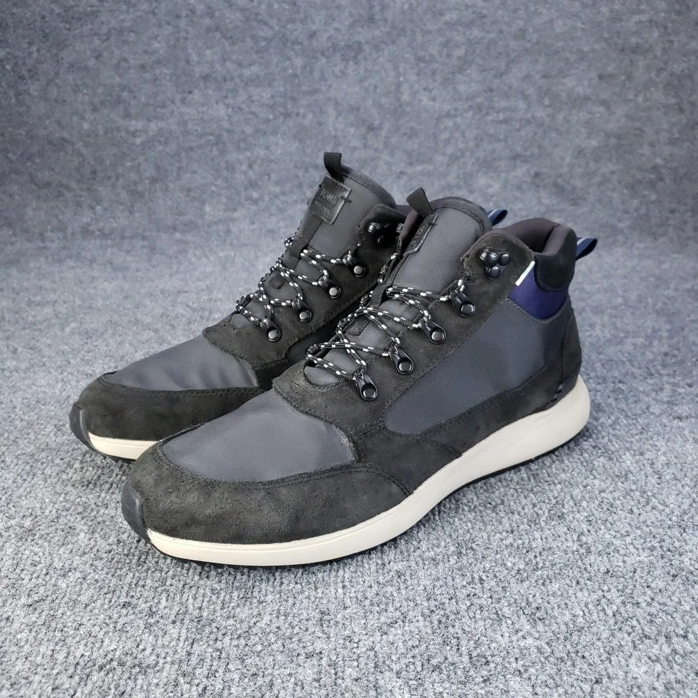 Toms Skully Boots Mens Size 11.5‎ Gray Black High Top Shoes Hiking Outdoor